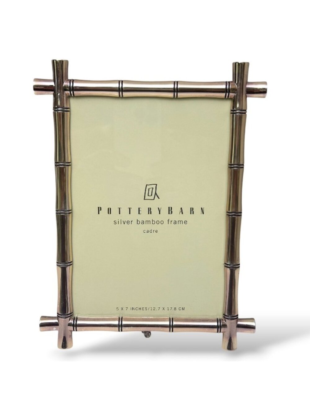 Pottery Barn Metal Bamboo Frame 5x7 Metal Easel Back Photo Desk Frame